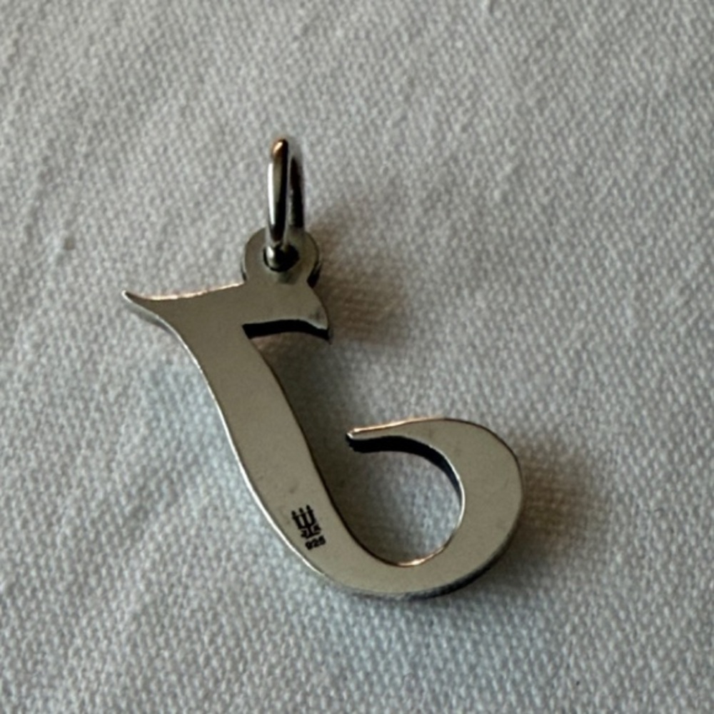 James Avery Large Script Initial Pendant Charm “J” - image 2